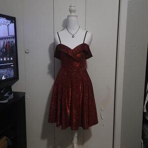 Jo+el Sparkling Red Strapless Dress